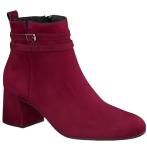 New w Defect Paul Green Sydney Block Heeled‎ Bootie in Bordo Suede Sz US 6 $499