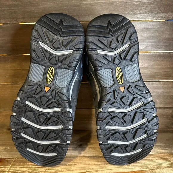 New Womens Keen Ridge Flex Gray Leather Waterproof Hiking Shoes Sneakers Size 10