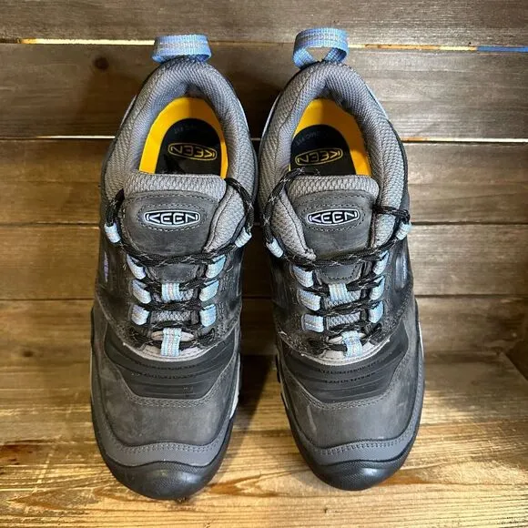 New Womens Keen Ridge Flex Gray Leather Waterproof Hiking Shoes Sneakers Size 10