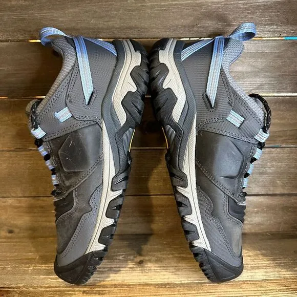 New Womens Keen Ridge Flex Gray Leather Waterproof Hiking Shoes Sneakers Size 10