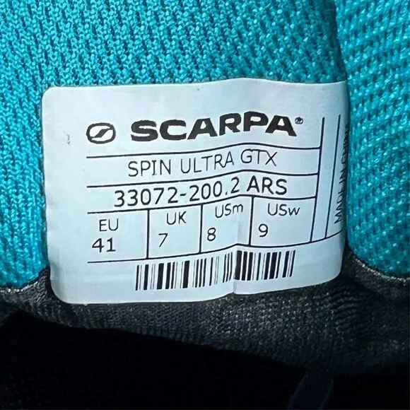 New Womens Scarpa Spin Ultra GTX Blue Waterproof Hiking Shoes Sneakers Size 9 M‎