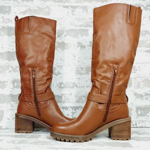 New Zodiac Georgia Womens Faux Leather Riding Knee-High Boots A262