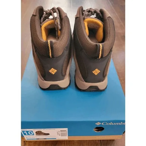 New columbia men size 10 crestwood mid waterproof hiking shoes BM5371-231