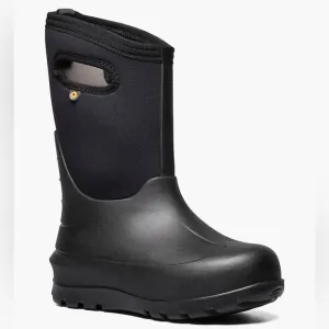 NIB Bogs Classic Neoprene Kids Waterproof Boots Solid Black Rain Snow Shoes 12