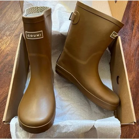 NIB Goumi Kids Sienna Muddies SZ 12 Neutral Toddler Rain Boots