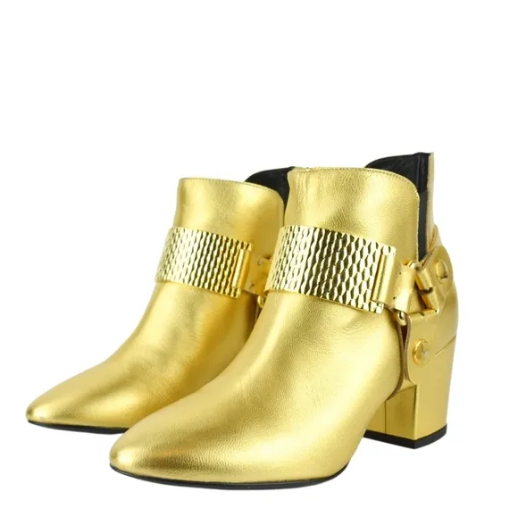 NIB Just Cavalli golden ankle boots