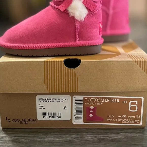 NIB Little Girl’s SZ 6 KOOLABURRA by UGG Hot Pink Boots