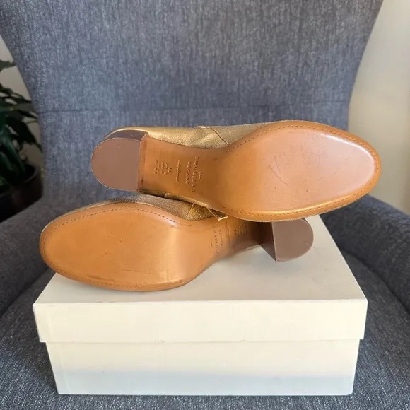 NIB Sezane Lea Boots Sz 41/9Gold Ankle Boots