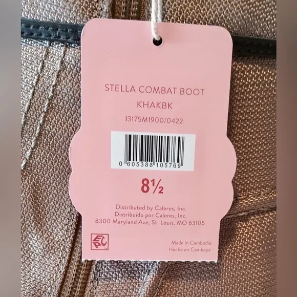 NIB! Stella Combat Boots Khaki Black Sam &amp; Libby Edelman 8.5