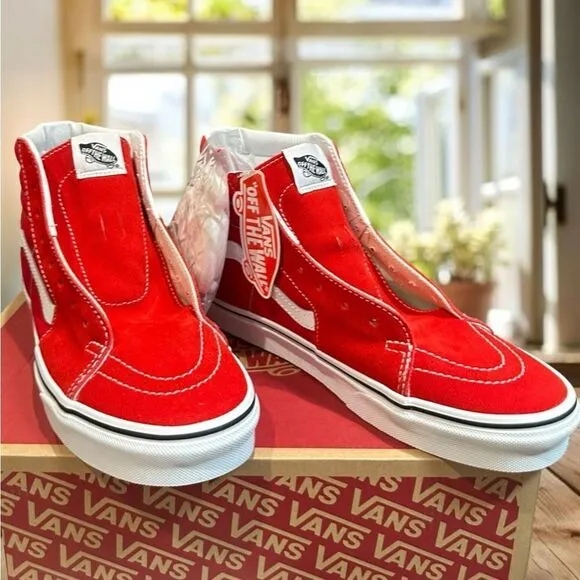 NIB VANS Sk8-Hi Racing Red/True White VN0A4BV6JV6 Unisex Men's 9.5 Womens 11