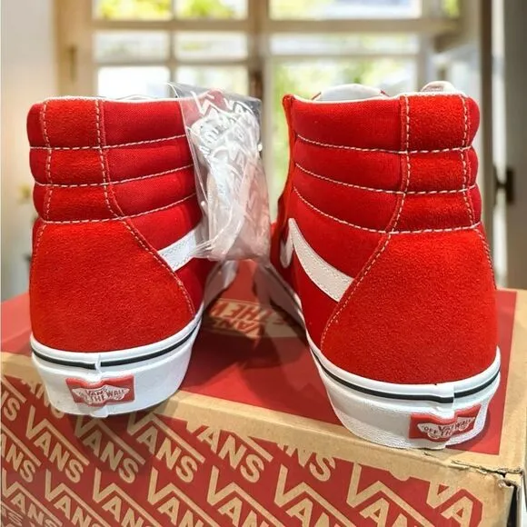 NIB VANS Sk8-Hi Racing Red/True White VN0A4BV6JV6 Unisex Men's 9.5 Womens 11