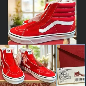 NIB VANS Sk8-Hi Racing Red/True White VN0A4BV6JV6 Unisex Men's 9.5 Womens 11