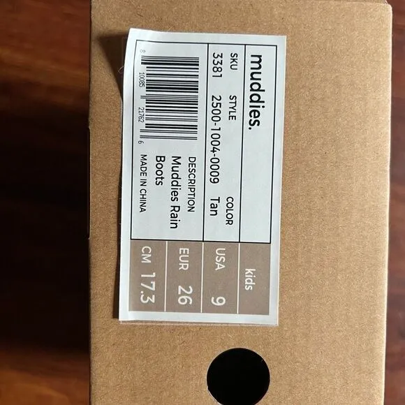 NIB Goumi Kids Muddies SZ 9 Dune Rain Boots