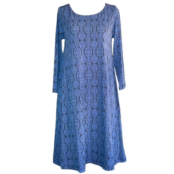 NICOLE MILLER Patterned 3/4 Sleeve Sheath Dress with Pockets size M