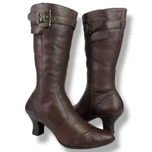 Nicole Vintage Kaye Victorian Grandma Granny Western Boots Brown Leather 7.5 M