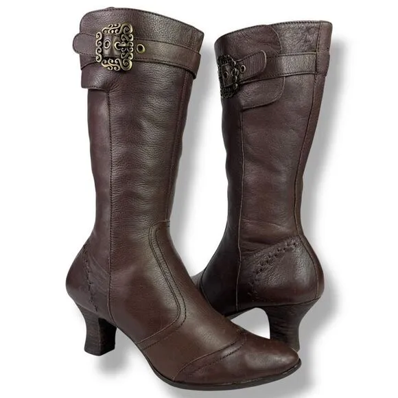 Nicole Vintage Kaye Victorian Grandma Granny Western Boots Brown Leather 7.5 M
