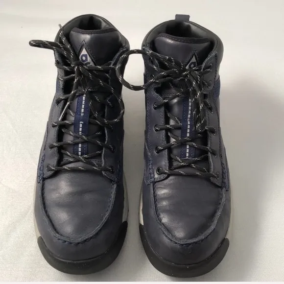 Nike ACG Lunarpath navy leather high top hiking sneaker