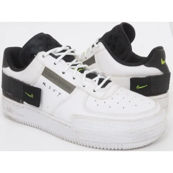 Nike Air Force 1 Low GS Sneakers White Black BQ4793-101 Size 5.5Y Shoes