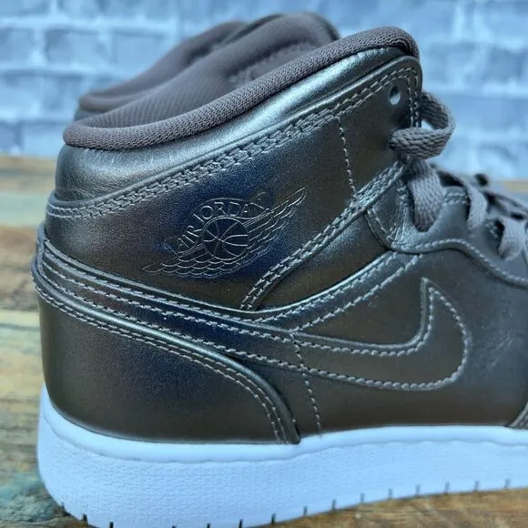 Nike Air Jordan 1 Mid Sepia Stone Noble Gold Shoes AV5174-200 Youth Size 6Y Rare