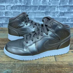 Nike Air Jordan 1 Mid Sepia Stone Noble Gold Shoes AV5174-200 Youth Size 6Y Rare