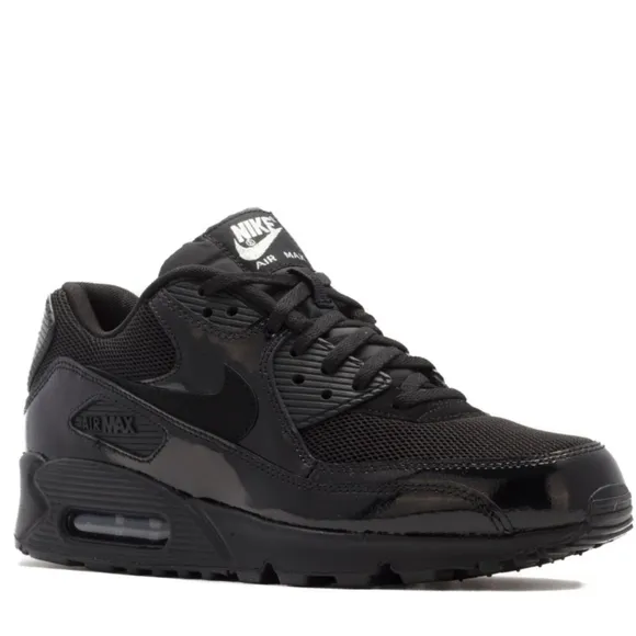 NIKE Air Max 90 Premium Leather Black Women's Shoes