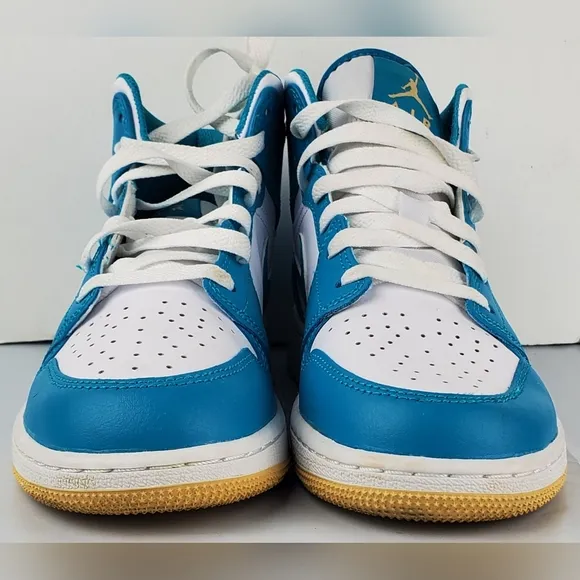Nike Big Kids Jordan Retro 1 Mid Aquatone White DQ8423-400 - Size 5 Y - EUC