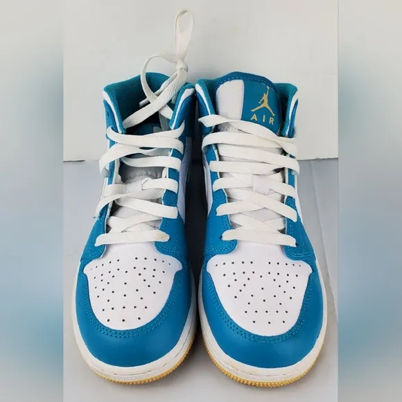 Nike Big Kids Jordan Retro 1 Mid Aquatone White DQ8423-400 - Size 5 Y - EUC