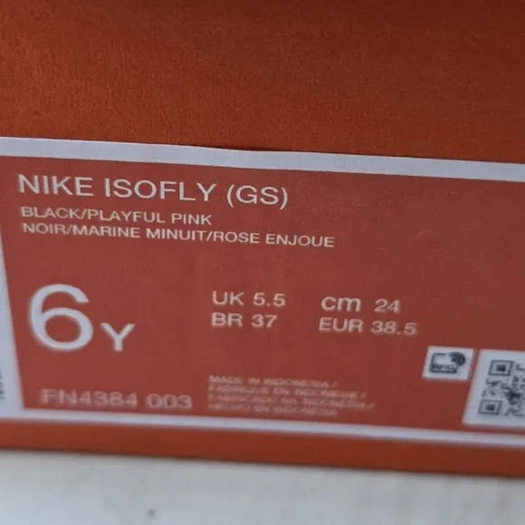 Nike Isofly (GS) Black/playful Pink Shoes Size 6Y