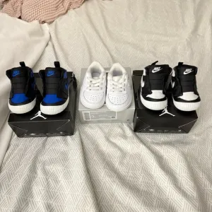 Nike Kids Shoes - Black, Blue, and White