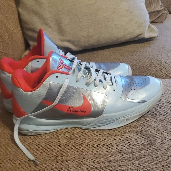 Nike Kobe Basketball Shoes - Silver and Red