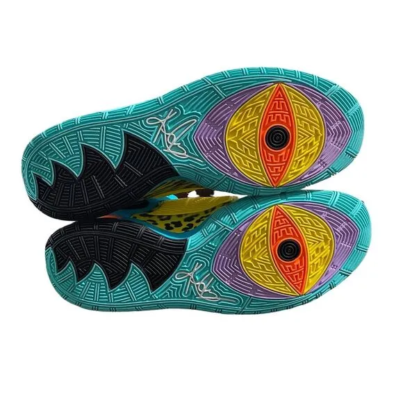 Nike Kyrie 6 Oracle Aqua Black Opti‎ Yellow Basketball Shoes Men's Size 18