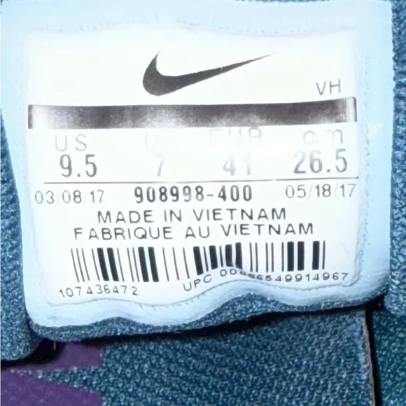 Nike Lunar Apparent Women 9.5 Running Shoes 908998-400 Blue‎ Sneakers Athletic