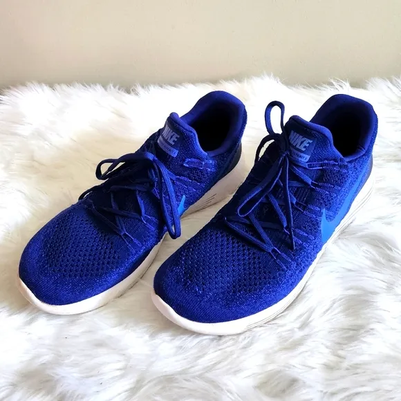 Nike Lunarepic Flyknit 2 Low MEN Shoes Sneakers Deep Royal Blue Size 12 Lunarlon
