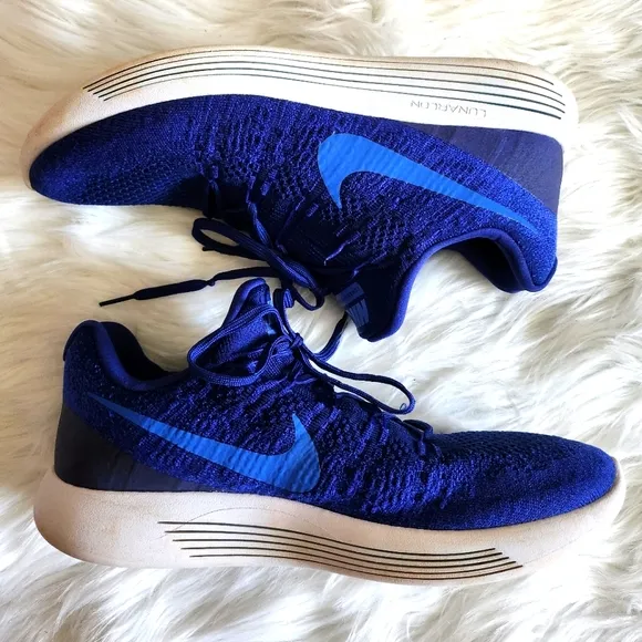 Nike Lunarepic Flyknit 2 Low MEN Shoes Sneakers Deep Royal Blue Size 12 Lunarlon
