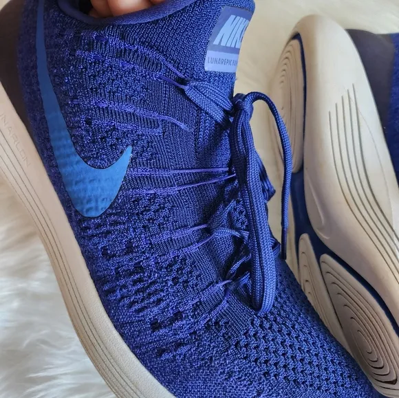 Nike Lunarepic Flyknit 2 Low MEN Shoes Sneakers Deep Royal Blue Size 12 Lunarlon