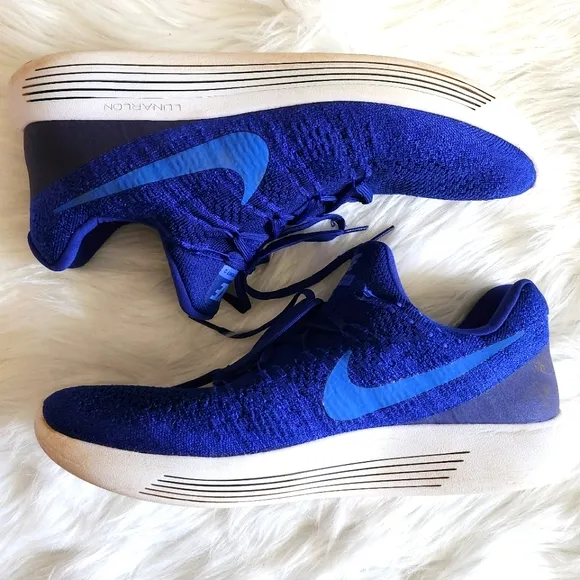 Nike Lunarepic Flyknit 2 Low MEN Shoes Sneakers Deep Royal Blue Size 12 Lunarlon
