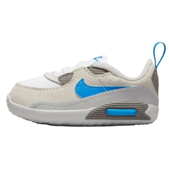 Nike Max 90 Crib White/Blue/Grey Fog Baby Infant Toddler Size 4C NEW CI0424-110