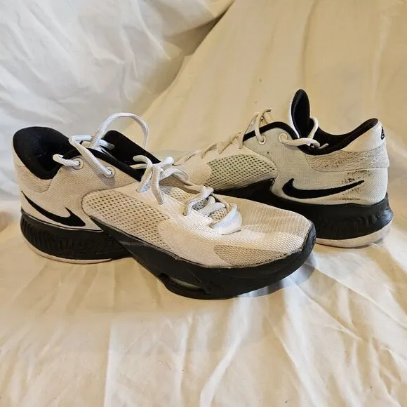 Nike Mens Zoom Freak 4 TB DO9679-100 White/Black Basketball Shoes Men's Size 8