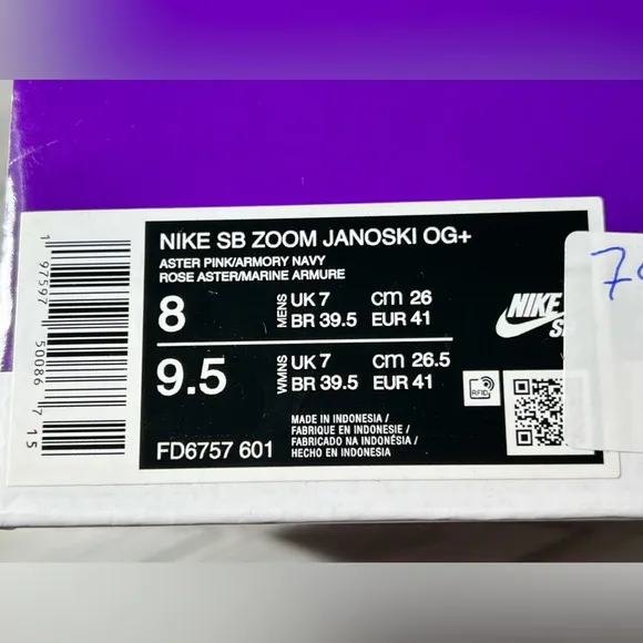 Nike SB Zoom Janoski‎ OG  skate shoe sneaker Men's Size 8 pink navy FD6757 601