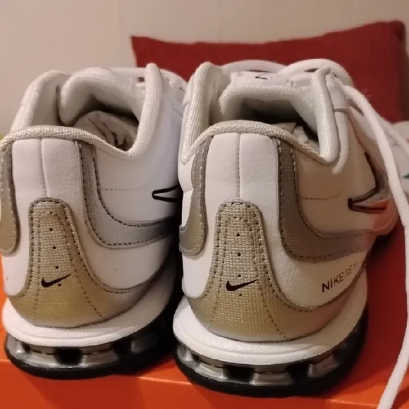 Nike White and Silver Athletic Shoes