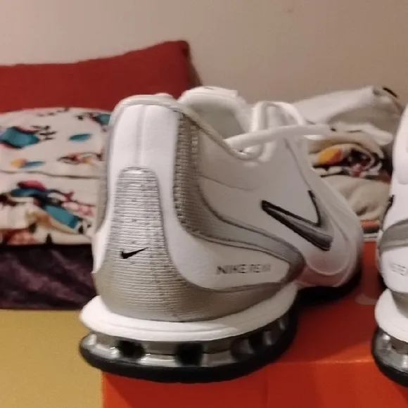 Nike White and Silver Athletic Shoes