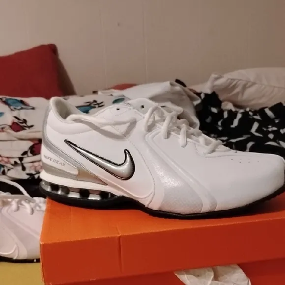 Nike White and Silver Athletic Shoes