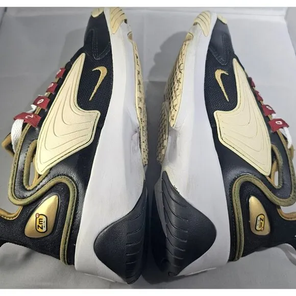 Nike Women's  AO0354-005 ZOOM 2K Black/Gold/White/Red Athletic Sneakers Size 7