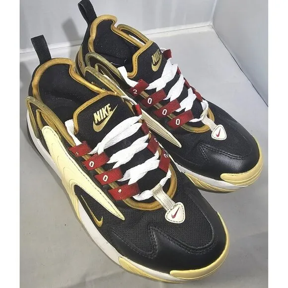 Nike Women's  AO0354-005 ZOOM 2K Black/Gold/White/Red Athletic Sneakers Size 7