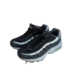 Nike Youth Air Max 95 GS Shoes Size 5.5Y Black Dark Grey - Metallic Silver