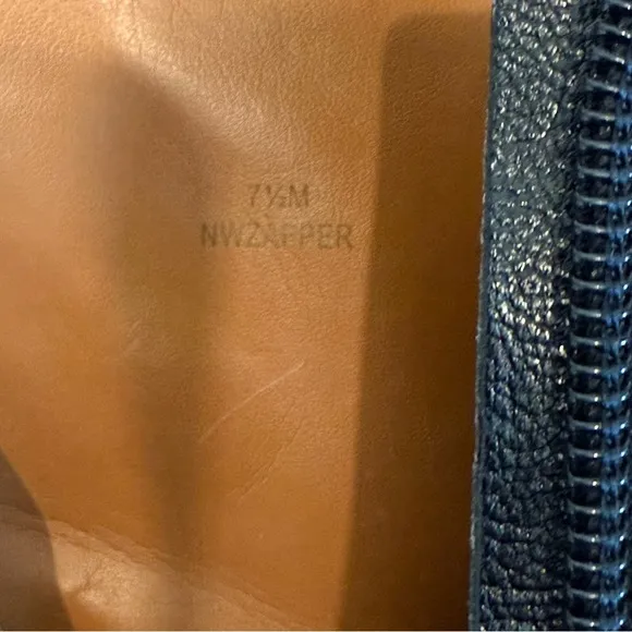 Nine West Black Leather Buckle Wedge Ankle Boots
