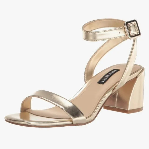 Nine west gold milday heele sandals size 11