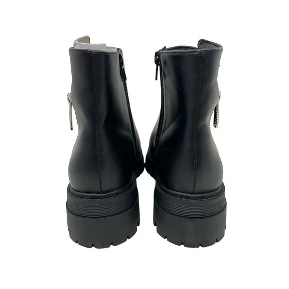 Nine West Pulls 3 Faux Leather Lug Sole Boots with Zipper Accents 7