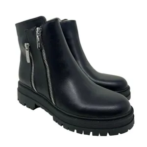 Nine West Pulls 3 Faux Leather Lug Sole Boots with Zipper Accents 7