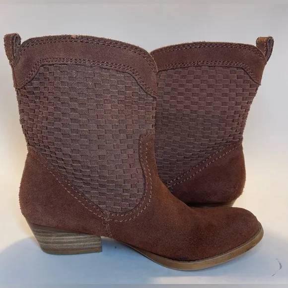 Nine West Vintage America Woven Suede Boots Size 7.5M